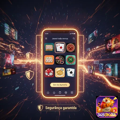 Jogador utilizando aplicativo cassino no smartphone